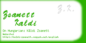 zsanett kaldi business card
